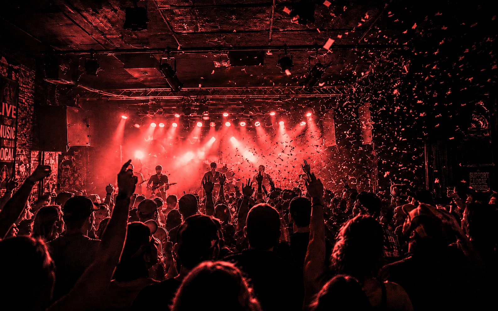 Ticket buyers arriving at a live event
