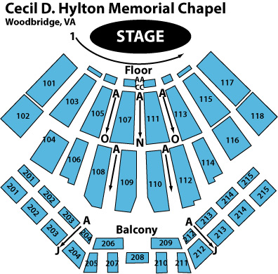 Hylton Memorial Chapel Seating Chart