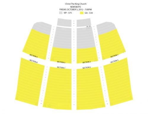 Seating chart casino nb