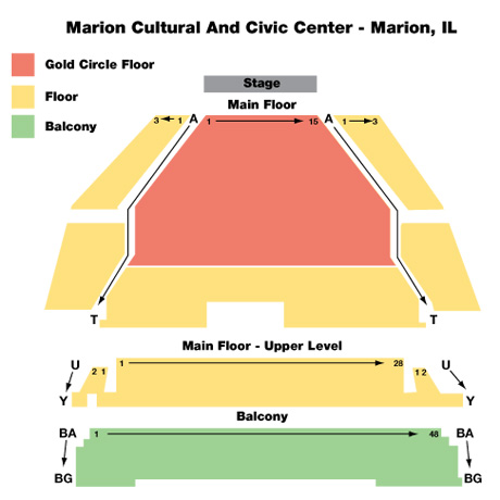 tickets 2015 gospel music hymn sing tour in marion il marion cultural and civic center seating chart
