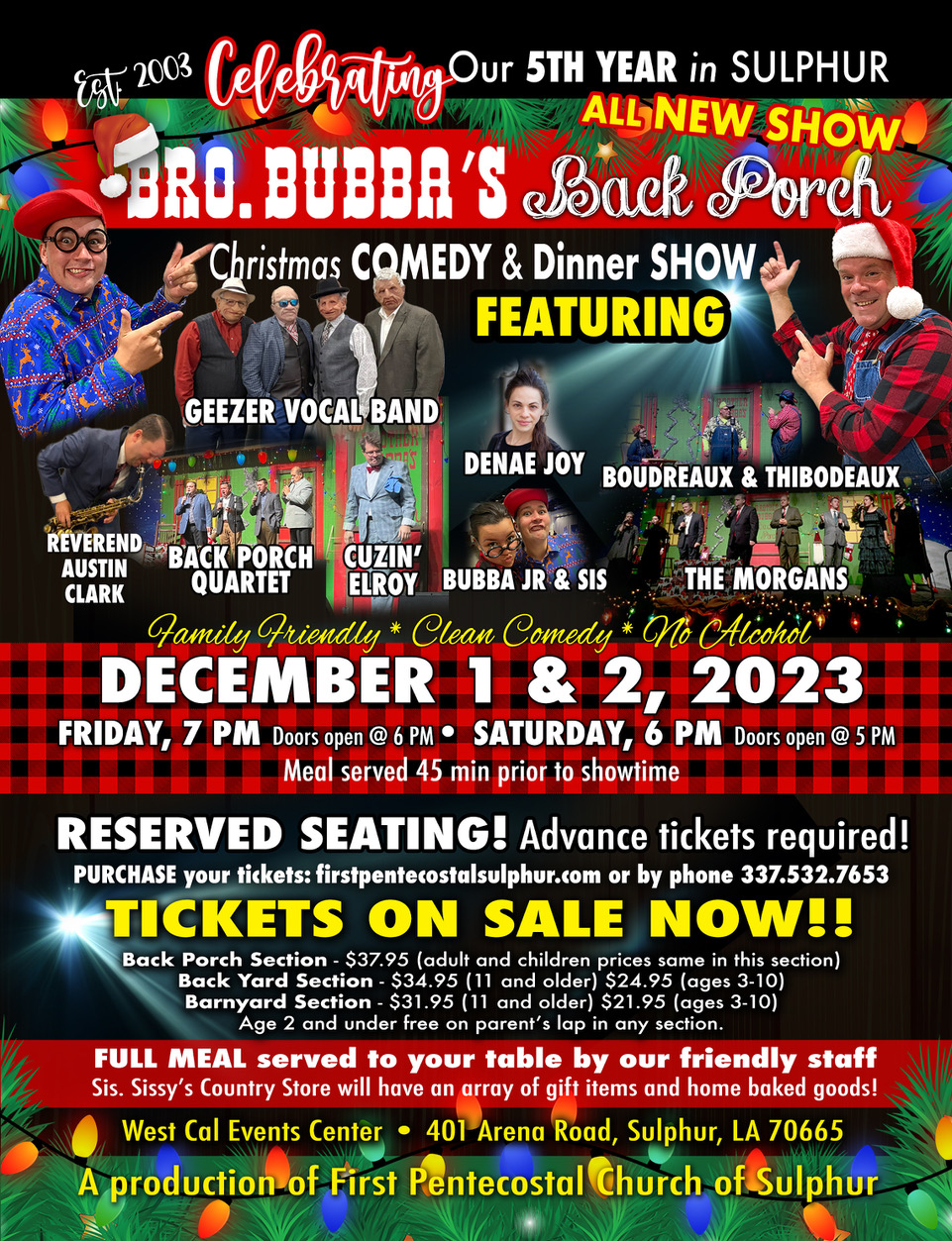 Tickets | Bro. Bubba's Back Porch Christmas Comedy & Dinner Show in ...