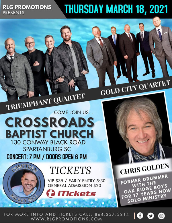 Tickets Triumphant Quartet in Spartanburg, SC iTickets